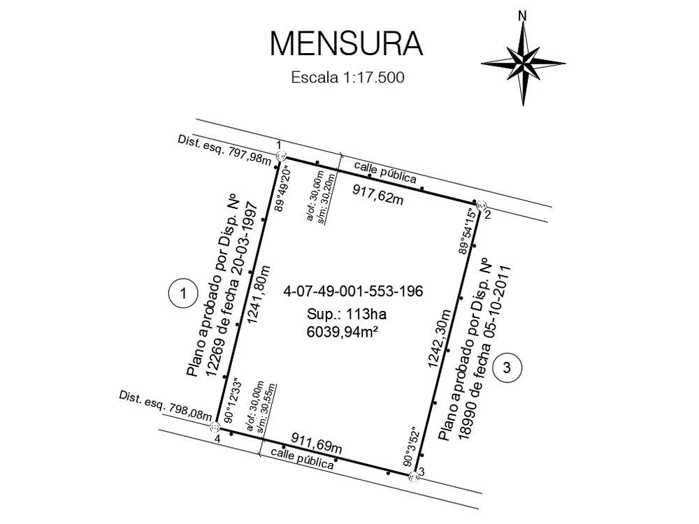 Plano de mensura de terreno
